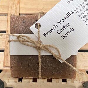 French Vanilla Coffee Scrub Goat Milk Soap Bar